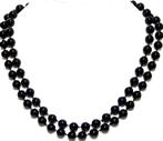 Schitterende 86 Cm Lange Onyx Ketting met Zilver Slot, Verzenden, Zilver, Ketting, Met edelsteen