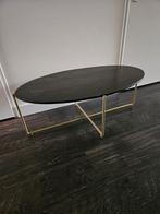 Livingfurn salontafel Anthony zwart/ goud ovaal, Huis en Inrichting, Tafels | Salontafels, Ophalen, Minder dan 50 cm, Gebruikt