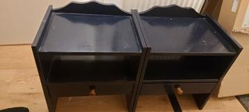2 Grenen Nachtkastjes - Blauw - Opknapper beschikbaar voor biedingen