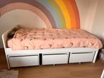 IKEA Släkt Bedframe met 3 opberglades in perfecte staat, wit, Ophalen, 85 tot 100 cm, Zo goed als nieuw, Lattenbodem