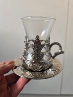 Turkse theeglazen met zilver kleurige houders, Ophalen of Verzenden, Zo goed als nieuw, Overige typen