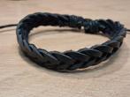 zwarte leren armband nr. 54, Sieraden, Tassen en Uiterlijk, Armbanden, Ophalen of Verzenden, Nieuw, Zwart, Leer
