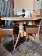 Prachtige massief houten ronde tafel, Verzenden, Vijf personen of meer, Rond, 100 tot 150 cm