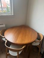 Houten ronde eettafel, Ophalen, Zo goed als nieuw, Rond, 100 tot 150 cm