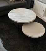 Leuke ronde salontafels met kruispoot, Huis en Inrichting, Tafels | Salontafels, Ophalen, 50 tot 100 cm, Rond, Zo goed als nieuw