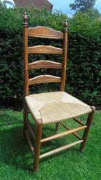 eiken eetkamer stoel met biezen zitting, Huis en Inrichting, Stoelen, Ophalen, Gebruikt, Bruin, Hout