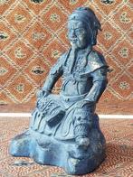 Mooi antiek Chinees brons beeld van een krijger 20,5 cm., Ophalen of Verzenden