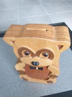 Unieke Houten handgemaakte spaarpot groot 22 cm, Verzamelen, Spaarpotten, Ophalen, Dier
