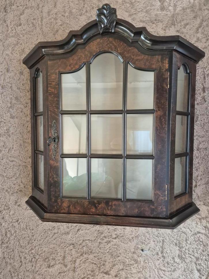 Antieke Hangkast met Glasdeuren, Antiek en Kunst, Antiek | Overige Antiek, Ophalen of Verzenden
