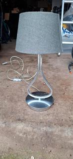 Stijlvolle tafellamp met grijze kap, Huis en Inrichting, Ophalen, Gebruikt, Stof, Minder dan 100 cm