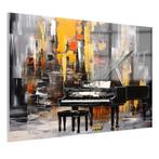 Piano industrieel Glasschilderij 75x50cm + Ophangsysteem, Antiek en Kunst, Kunst | Schilderijen | Abstract, Verzenden