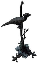 bronzen zakhorlogehouder. met kikkers en vogel., Antiek en Kunst, Ophalen of Verzenden, Brons