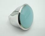 Zware zilveren ring met chalcedoon, 16 mm, Gebruikt, Info@zilverwebsite.nl, Verzenden, Kleiner dan 17