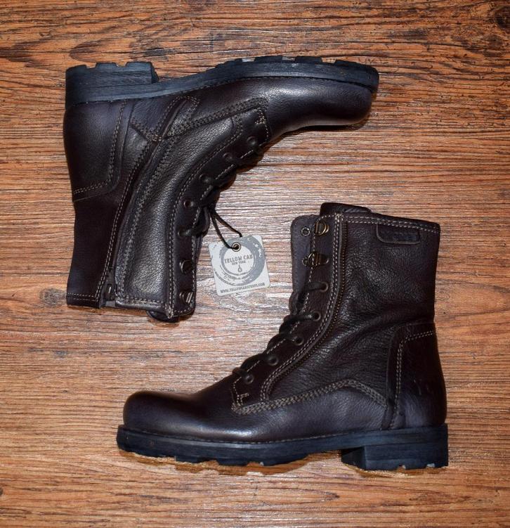 YELLOW CAB - leren charger biker boots brown - maat 36, Kleding | Dames, Schoenen, Nieuw, Lage of Enkellaarzen, Bruin, Ophalen of Verzenden