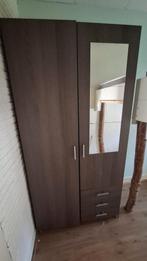Kledingkast met spiegeldeur - Hanggedeelte, planken en lades, Huis en Inrichting, Kasten | Kledingkasten, Ophalen