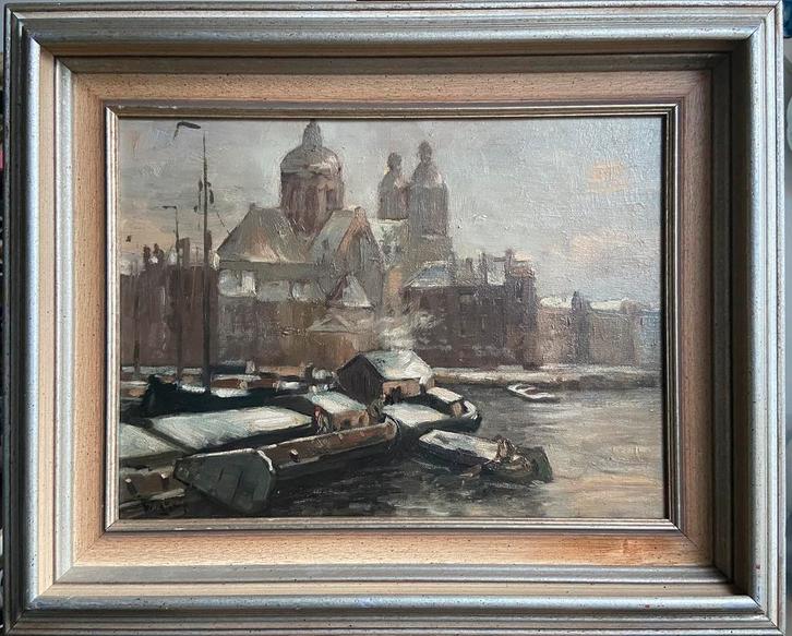 St. Nicolaas Kerk te Amsterdam W.A.Knip, Antiek en Kunst, Kunst | Schilderijen | Klassiek, Ophalen