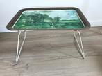 Engels brocante metalen dienblad met opklapbare poten, Ophalen of Verzenden