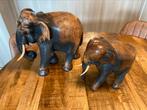 Prachtige zware houten olifant, Verzamelen, Beelden en Beeldjes, Ophalen, Zo goed als nieuw, Dier