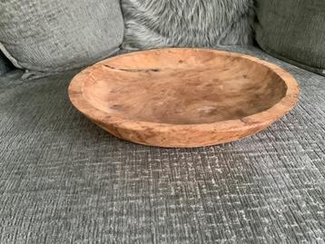 Grote teak houten schaal hout ca 38 cm dienblad beschikbaar voor biedingen