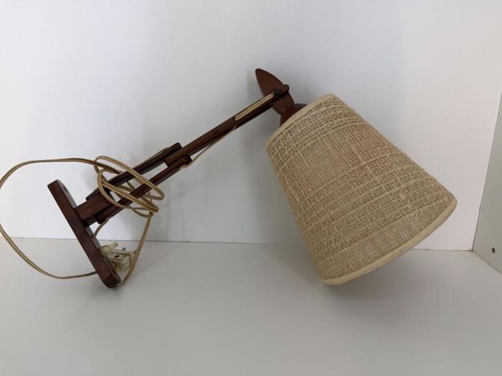 Vintage houten wandlamp – Andrea Haarlem (jaren ’60), Huis en Inrichting, Lampen | Wandlampen, Gebruikt, Hout, Ophalen of Verzenden
