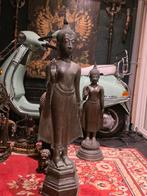 Grote antieke  staande boeddha brons, Ophalen of Verzenden