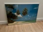 Ingelijste poster van een palmenstrand, Ophalen, Zo goed als nieuw, 50 tot 75 cm, Foto of Poster