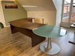 2 mooie grote houten bureaus (met glazen tafel), Gebruikt, Ophalen, Bureau