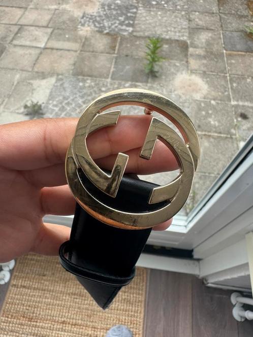 Originele Gucci Leren Riem Zwart, Kleding | Dames, Riemen en Ceinturen, Gedragen, 80 tot 90 cm, Zwart, Echt leder, Ophalen