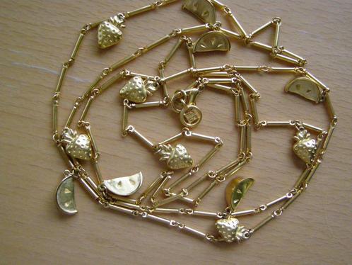 VINTAGE GIVENCHY DUBBELE HALSKETTING VERGULD 152 cm, Sieraden, Tassen en Uiterlijk, Kettingen, Zo goed als nieuw, Overige materialen