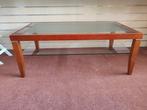 Glazen kersenhouten salontafel, Ophalen, 100 tot 150 cm, 50 tot 100 cm, Minder dan 50 cm