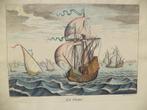 De Vloot kleurengravure marine zeeslag schepen naar Breugel, Ophalen of Verzenden