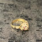 14 karaat gouden ring panter model robijn ogen, 20 of groter, Heer, Nieuw, Ophalen of Verzenden