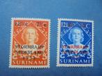 2 Postzegels Suriname Stormramp Nederland 1953, Ophalen of Verzenden, Na 1940, Postfris