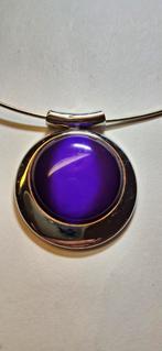 Zilveren hanger & ring met amethist, Ophalen of Verzenden