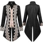 Zwarte heren steampunk jas / victoriaanse middeleeuwse, Kleding | Heren, Verzenden, Nieuw, Overige maten, Kleding