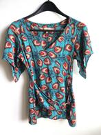 Karen Millen zijden turquoise paisley top - S, Ophalen of Verzenden, Zo goed als nieuw, Korte mouw, Maat 36 (S)