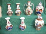 Groep van Delft Polychoom Holland handpainted vazen handwerk, Ophalen of Verzenden