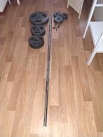 60 kilo barbell stang & gewichten, Ophalen, Zo goed als nieuw, Halterset