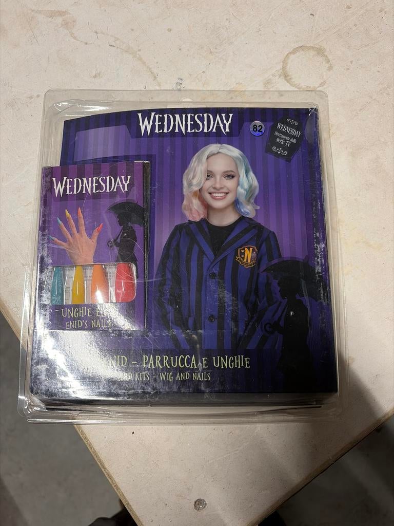 Carnaval vermomming Wednesday Enid Nagel en Pruik Vermomming, Carnaval, Nieuw, Ophalen of Verzenden, Accessoires