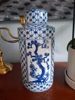 Mooie blauwe pot met deksel of gemberpot, Ophalen of Verzenden