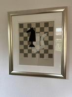 Klaas Gubbels schaakbord houtsnede 60 x 70 cm, Ophalen of Verzenden