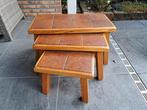 Massief licht eiken bijzettafeltjes., Huis en Inrichting, Tafels | Bijzettafels, Ophalen, Zo goed als nieuw