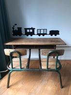 Vintage 2 persoon schoolbank / bureau, Ophalen