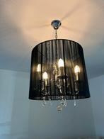 Kroonluchter met zwarte kap, Ophalen, Zo goed als nieuw, Metaal, 50 tot 75 cm