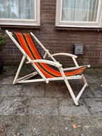 Vintage Houten strandstoel, Ophalen, Gebruikt, Hout, Inklapbaar