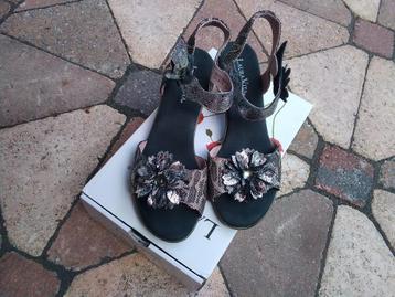 mooie Laura Vita's sandalen hakschoen 40 nieuw zwart zilver beschikbaar voor biedingen