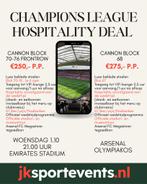 LAST MINUTE DEAL Arsenal - Olympiakos, Tickets en Kaartjes, Drie personen of meer, Europa of Champions League
