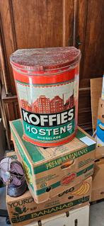 Hostens Koffie blik groot werd in de winkel gebruikt,oud, Ophalen of Verzenden, Gebruikt, Reclamebord