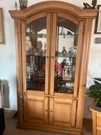 Eiken Houten Vitrinekast met Glazen Deuren, Ophalen of Verzenden