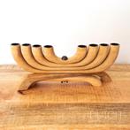 8-Armige Houten Kandelaar, Scandinavisch Design, Bruin, Ophalen of Verzenden, Zo goed als nieuw, Hout
